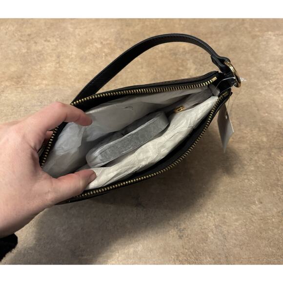 Fossil Jolie Leather Small Crossbody Purse Leopard Print Brown - Picture 4 of 14